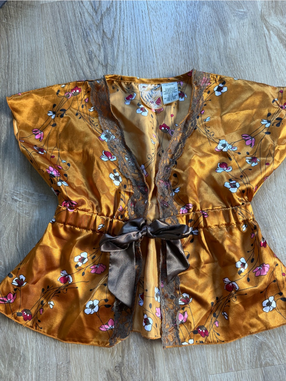 Guess Girls Mustard Yellow Floral Top
